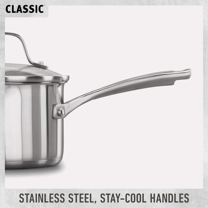 Calphalon Classic Stainless Steel Sauce Pan, 3.5-Quart, Impact-Bonded Aluminum Base, Stay-Cool Handles - Image 3